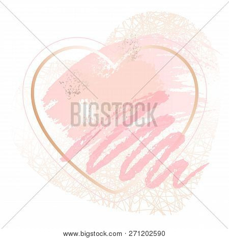 Golden Heart Pink Vector & Photo (Free Trial) | Bigstock