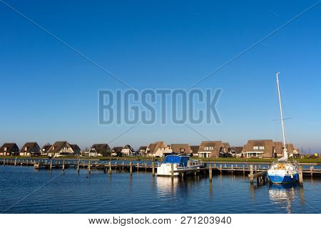 Holiday homes on the waterfront in Friesland, the Netherlands