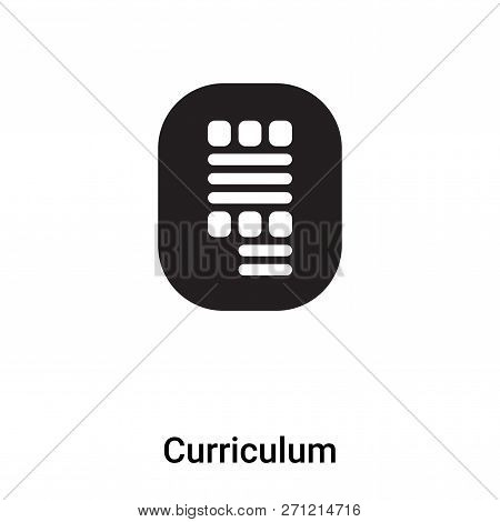 Curriculum Icon In Trendy Design Style. Curriculum Icon Isolated On White Background. Curriculum Vec