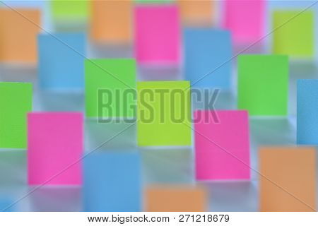 Voting Cards For Elections In The Form Of Colored Office Stickers On White Background
