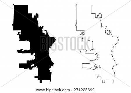 Milwaukee City (united States Cities, United States Of America, Usa City) Map Vector Illustration, S