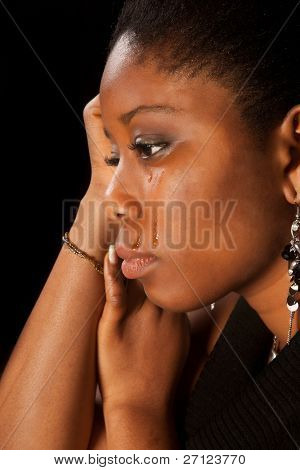 Slzy fungování tvář mladé africké ženy