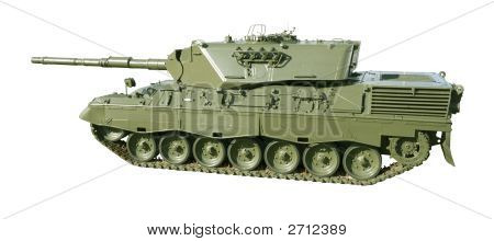Leopard militær Tank på hvid