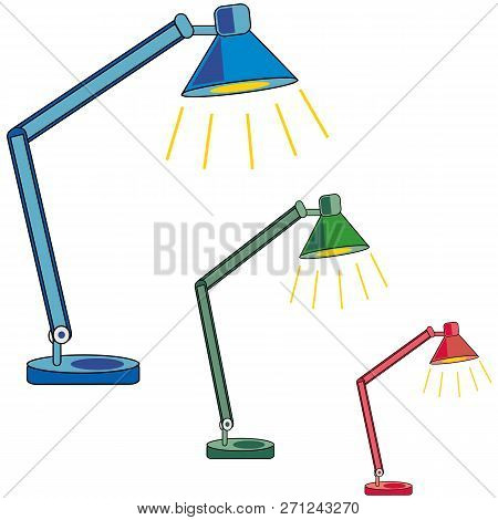 Three Lamps Blue Green And Pink Lighting
