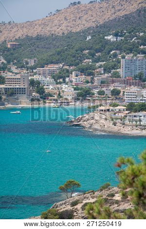 Peguera, Cala Fornells, Mallorca, Spain - July 24, 2013: View Of Peguera And Cala Fornells From The 