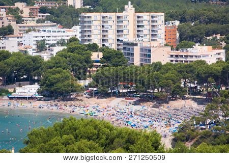 Peguera, Cala Fornells, Mallorca, Spain - July 24, 2013: View Of Peguera And Cala Fornells From The 