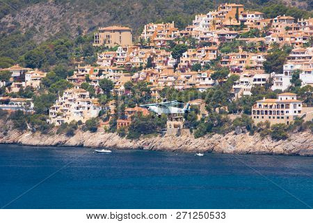 Peguera, Cala Fornells, Mallorca, Spain - July 24, 2013: View Of Peguera And Cala Fornells From The 