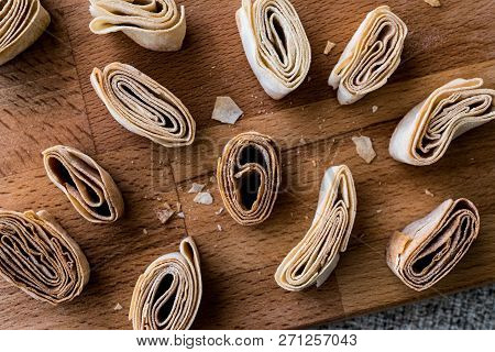 Turkish Food From Artvin Called Silor / Rolled And Fried Phyllo.
