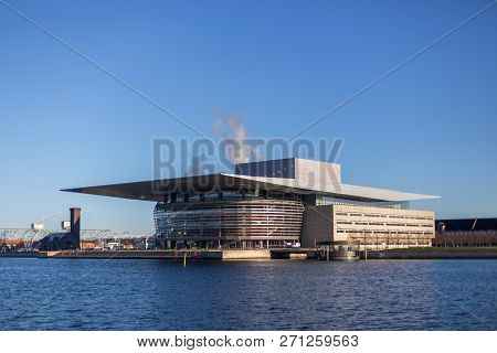 Copenhagen, Denmark - November 27, 2018: Exterior View Of The Opera House Designed By Architect Henn