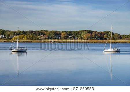 The View On The Ocean Coast In Maine