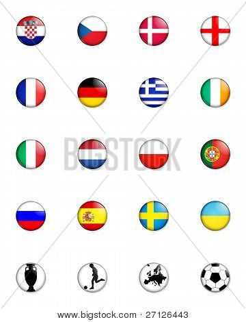 Euro 2012 Euroopan mestaruuden painiketta merkit