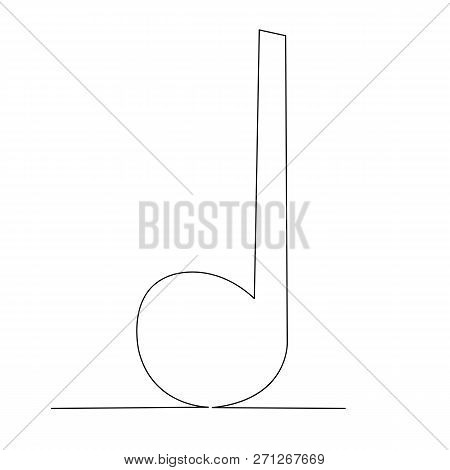 Continuous Single Drawn One Line Note Hand-drawn Picture Silhouette. Line Art. Doodle.note Sixteenth