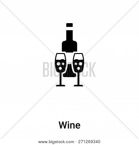 Wine Icon In Trendy Design Style. Wine Icon Isolated On White Background. Wine Vector Icon Simple An