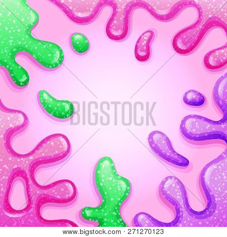 Colorful Square Pink Background With Pink Purple And Green Splashes