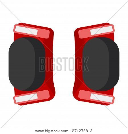 Skateboarding, Bicycle, Roller Skating Protective Gear. Knee Pads. Vector Illustration.