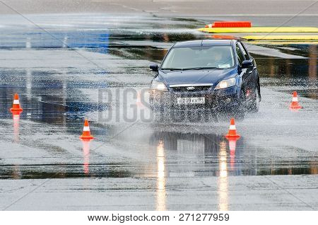 Staraya Kupavna, Moscow Region, Russia - October 6, 2018: Annual Speed Maneuvering Competition Among