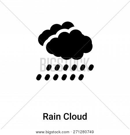 Rain Cloud Icon In Trendy Design Style. Rain Cloud Icon Isolated On White Background. Rain Cloud Vec