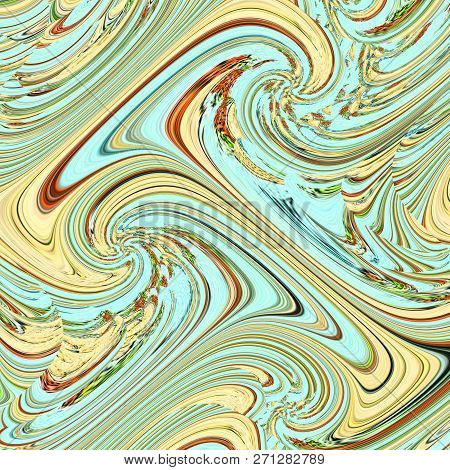Blue And Cremy Wavy Blured Marble Pattern