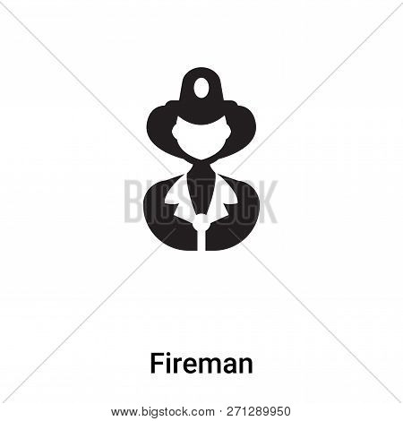 Fireman Icon In Trendy Design Style. Fireman Icon Isolated On White Background. Fireman Vector Icon 