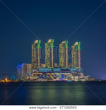 Jakarta, Indonesia - May 10th, 2018 : The Beauty Of Greenbay Pluit Night Light
