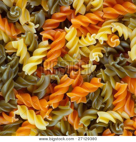 flerfarvet spiral makaroni. Lukke.