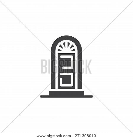 Arched Door Vector Icon. Filled Flat Sign For Mobile Concept And Web Design. Home Door Simple Solid 
