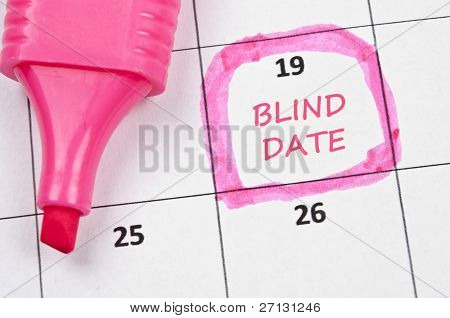 Kalender Marke mit Blind date