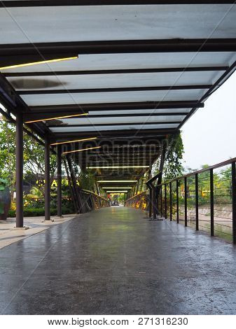 Tangerang, Indonesia - October 5, 2018: The Open-air Hallway At De Breeze, Sinarmas Land.