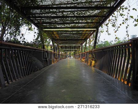 Tangerang, Indonesia - October 5, 2018: The Open-air Hallway At De Breeze, Sinarmas Land.