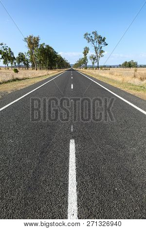 Rural Landscape Along The Carnarvon Highway In Central Queensland Australia Between Roma And Rollest