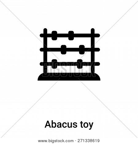 Abacus Toy Icon In Trendy Design Style. Abacus Toy Icon Isolated On White Background. Abacus Toy Vec