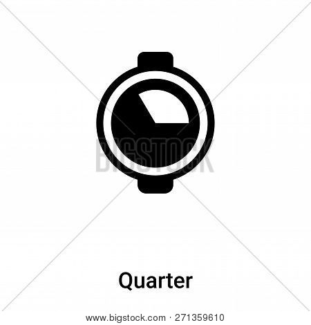 Quarter Icon In Trendy Design Style. Quarter Icon Isolated On White Background. Quarter Vector Icon 