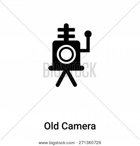 Old Camera Icon In Trendy Design Style. Old Camera Icon Isolated On White Background. Old Camera Vec