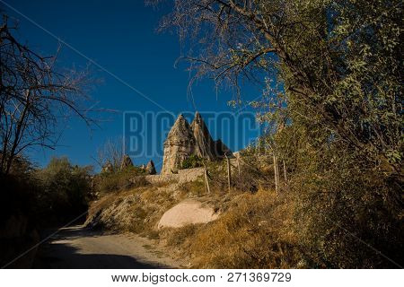 Goreme Region, Cappadocia, Anatolia, Turkey: Love Valley, Gorkundere In Sunny Weather. Beautiful Lan