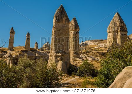 Love Valley, Gorkundere. Spectacular Unique Volcanic Rock Formations At Love Valley. Beautiful Lands