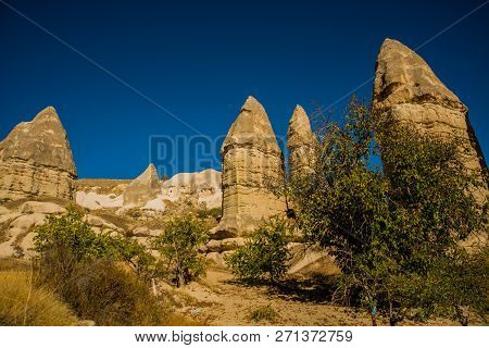 Love Valley, Gorkundere. Spectacular Unique Volcanic Rock Formations At Love Valley. Beautiful Lands