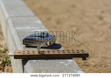 Petanque Scoreboard On The Game Track While The Match Is Played