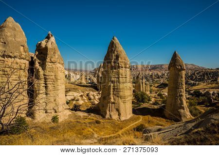 Cappadocia, Anatolia, Turkey: Small Valley Of Love. Beautiful Landscape With Mountains In Summer In 