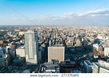 Sapporo Hokkaido Japan, Nov 2018 : Sapporo Cityscape View From Sapporo Jr Tower