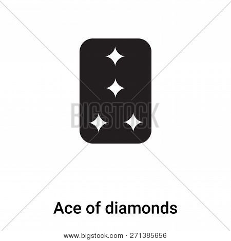 Ace Of Diamonds Icon In Trendy Design Style. Ace Of Diamonds Icon Isolated On White Background. Ace 