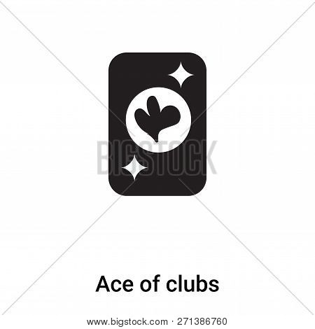 Ace Of Clubs Icon In Trendy Design Style. Ace Of Clubs Icon Isolated On White Background. Ace Of Clu