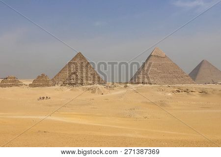Pyramids Of Giza. Great Pyramids Of Egypt. The Seventh Wonder Of The World. Ancient Megaliths