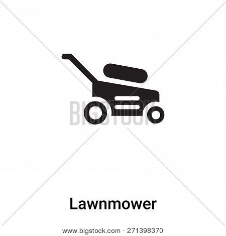 Lawnmower Icon In Trendy Design Style. Lawnmower Icon Isolated On White Background. Lawnmower Vector