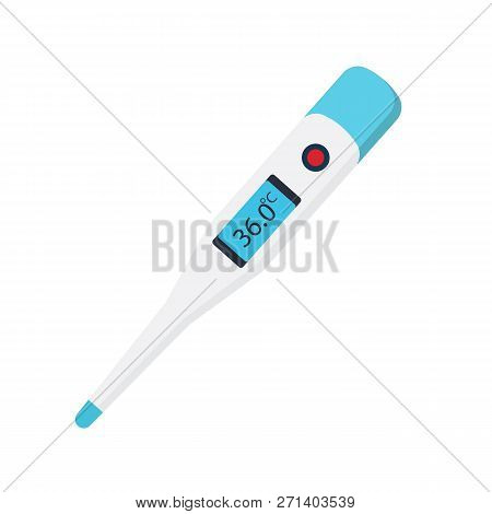Medical Thermometer Icon Isolated On White Background. Thermometer Flat Icon. Medical Concept. Vecto