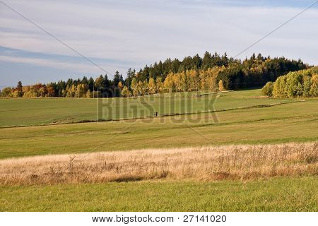 en smuk farverig efterår landskab