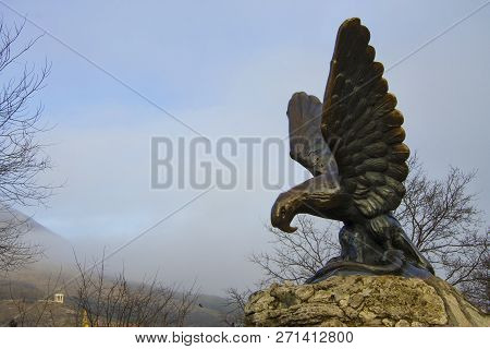 The Eagle And Aeolus Harp. Pyatigorsk Emblems. Northern Caucasus Landmarks, Russian Federation