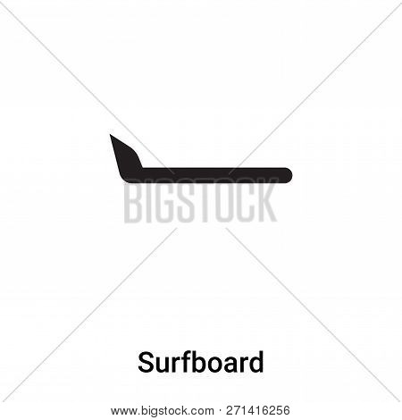 Surfboard Icon In Trendy Design Style. Surfboard Icon Isolated On White Background. Surfboard Vector