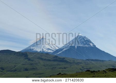 The Kamchatka Volcano. Klyuchevskaya Hill. The Nature Of Kamchatka, Mountains And Volcanoes