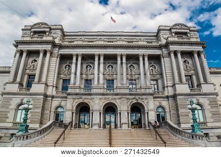 Washington, Usa - June 23, 2017: Library Of Congress. The Greatest Library In The United States