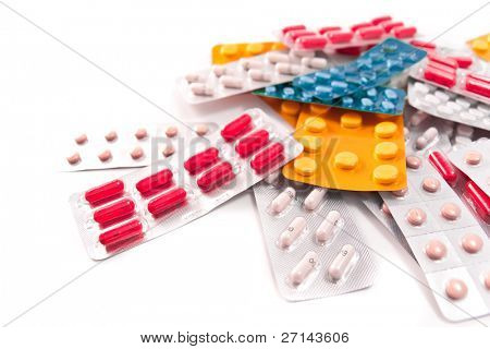packs of medical pills and tablets